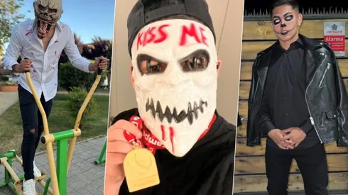 Jugadores de Colo Colo se lucen con sus disfraces de Halloween.