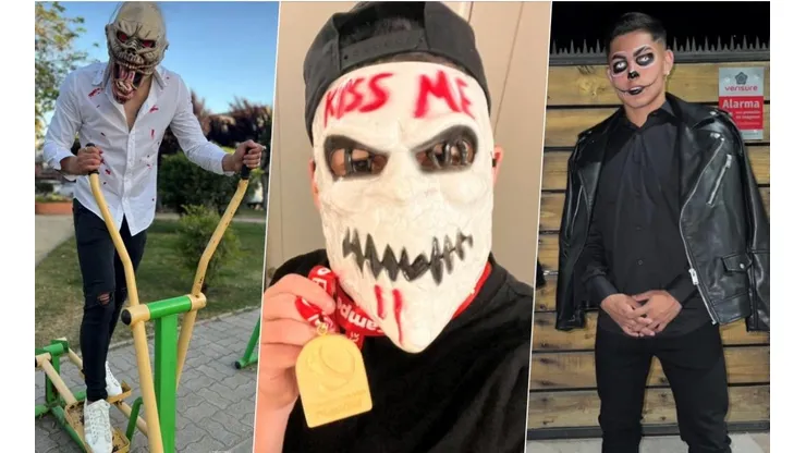 Jugadores de Colo Colo se lucen con sus disfraces de Halloween.