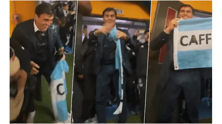 VIDEO: Quinteros no se salvó y fue mojado en las celebraciones del Cacique.