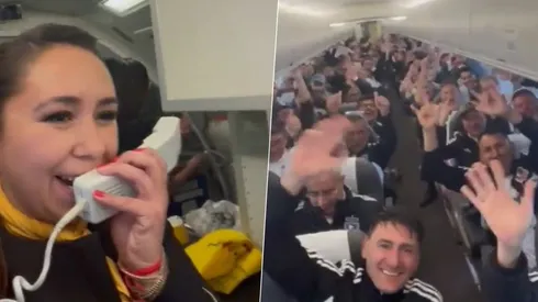 "Muy buenas tardes al campeón de Chile", dijo la tripulante de cabina.