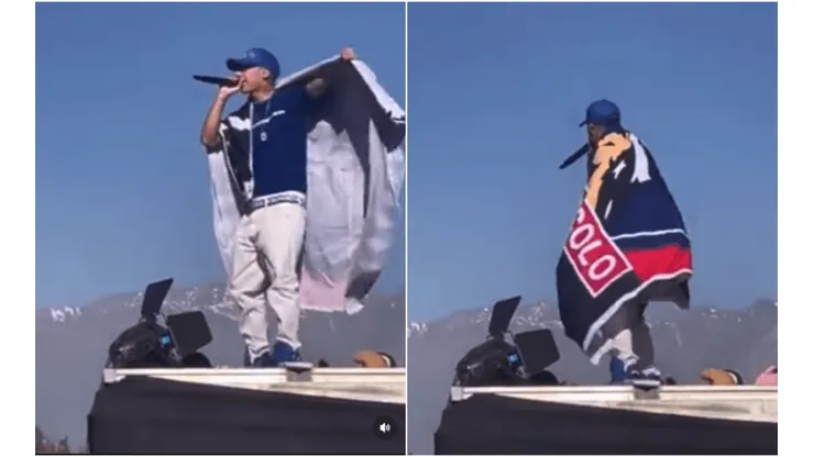Pailita canta a todo pulmón sus canciones con bandera de Colo Colo.