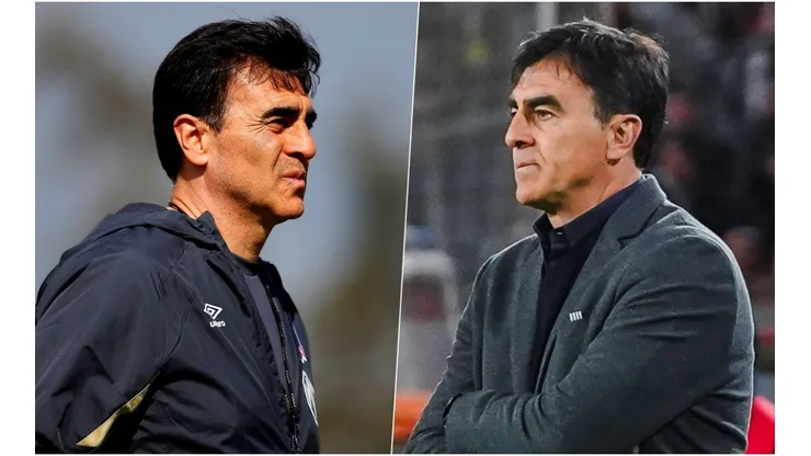 A la izquierda Quinteros en su primer entrenamiento en el 2020, a la derecha el pasado martes ante la UC.