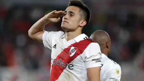 Pablo Solari anotó su octavo gol con la camiseta de River Plate.