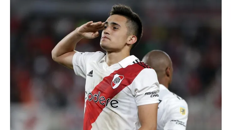 Pablo Solari anotó su octavo gol con la camiseta de River Plate.