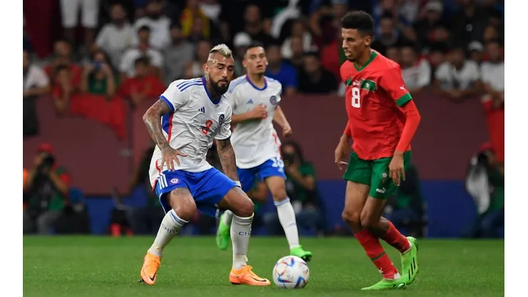 Arturo Vidal jugando ante Marruecos