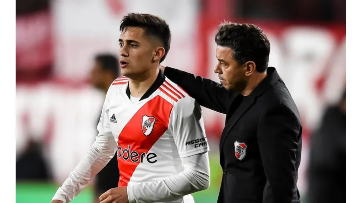 Marcelo Gallardo celebra el retorno de Pablo Solari para el Superclásico de este domingo.