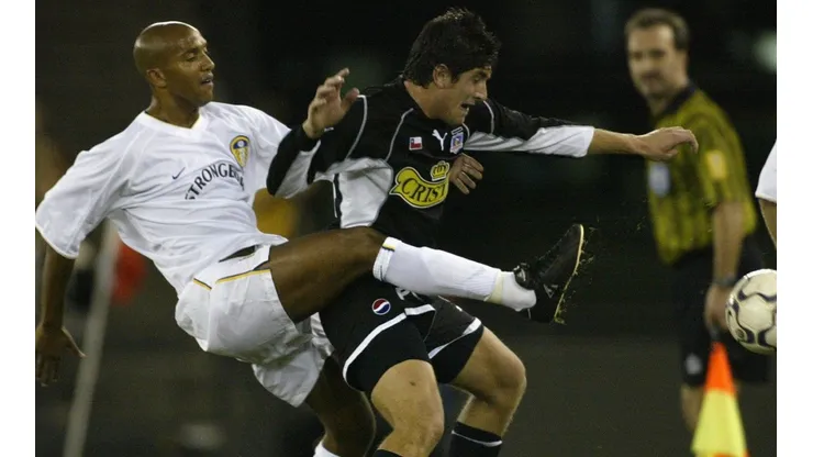 Miguel Aceval jugando el recordado amistoso frente al Leeds United