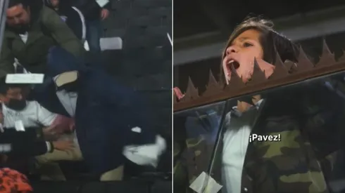 Un hincha le saca de las manos una camiseta a un niño