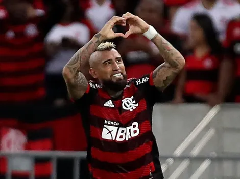 La felicidad de Arturo Vidal tras su primer gol en Flamengo