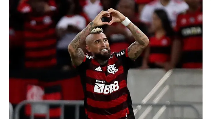 Vidal anotó su primer gol con la camiseta del Flamengo.