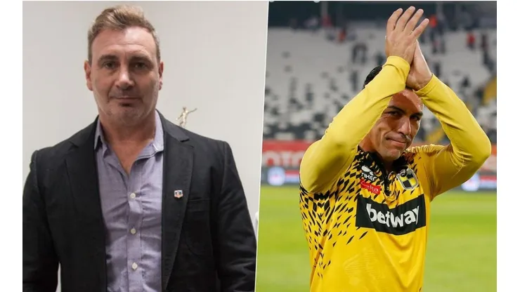 Marcelo Barticciotto aplaude la carrera de Esteban Paredes en el día de su retiro.