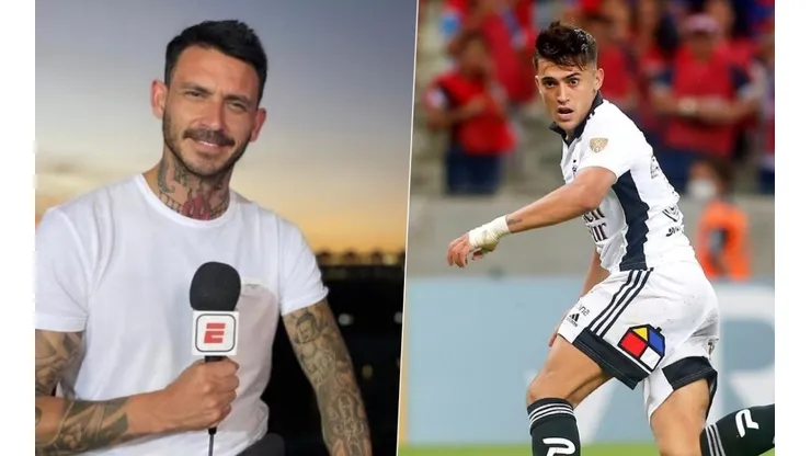 Mauricio Pinilla llenó de flores a Pablo Solari tras su gran actuación ante Fortaleza.