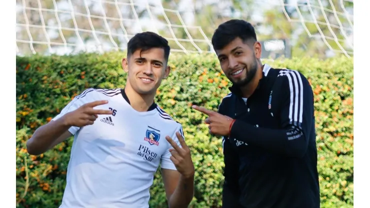 Pablo Solari y Jeyson Rojas en el entrenamiento de Colo Colo.