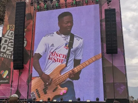 Bajista de conocida banda se luce con la camiseta de Colo Colo en Lollapalooza