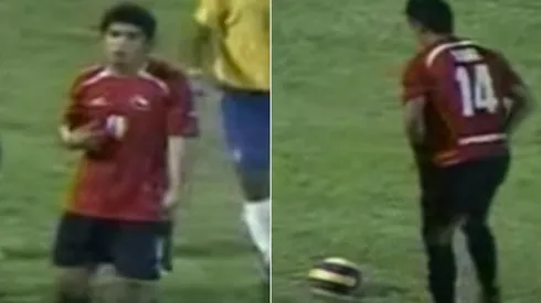 Felipe Flores y Arturo Vidal en el penal contra Brasil