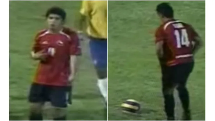 Felipe Flores y Arturo Vidal en el penal contra Brasil