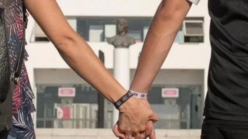 Los colocolinos celebran el día de los enamorados.