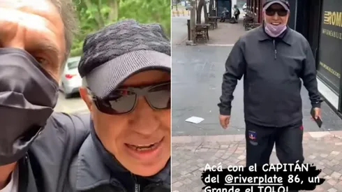 El Tolo Gallego con el buzo de Colo Colo