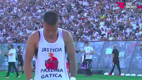 Parraguez festejó su gol ante la UC exigiendo justicia para Paulina Gatica.