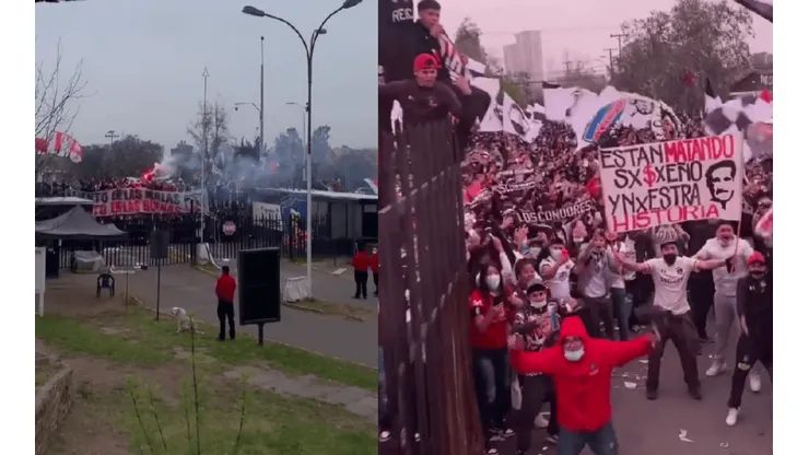 Hinchas de Colo Colo realizaron arengazo Monumental previo a la Copa Chile.