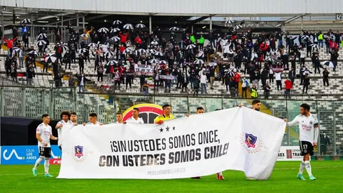 El lienzo de los jugadores para los hinchas.