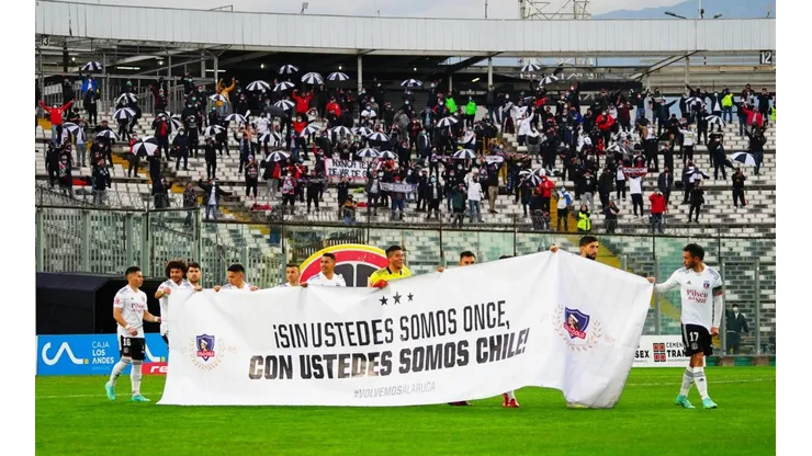 El lienzo de los jugadores para los hinchas.