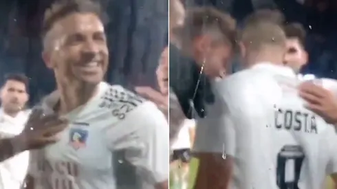 Gabi Costa festejó su gol junto a la fanaticada del Cacique.