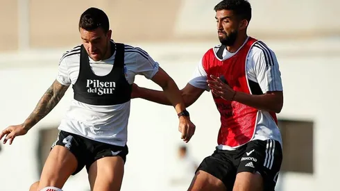 Emiliano Amor entrenando con Matías Zaldivia.