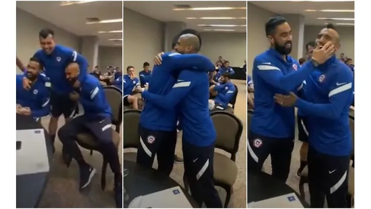 Vidal y Bravo se funden un hermoso abrazo que emociona a todo Chile