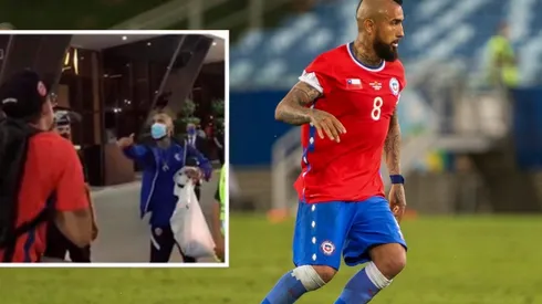 Vidal Emocionó a un hincha con su gesto | Foto: Agencia Uno - captura