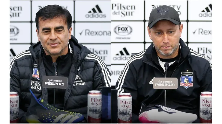 Quinteros y Mena atendieron juntos a los micrófonos en el estadio Monumental.