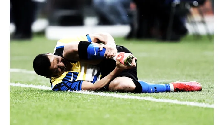 Alexis Sánchez tuvo que salir por lesión en el último duelo del Inter.