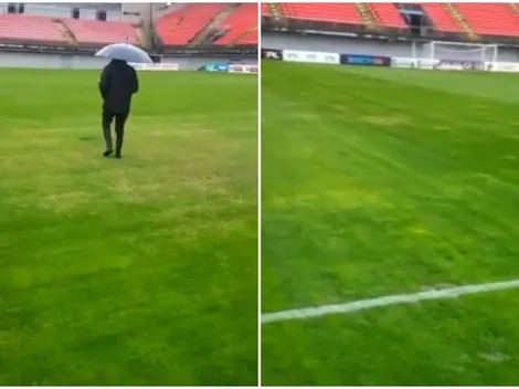 Así luche la cancha del Nelson Oyarzún por las lluvias