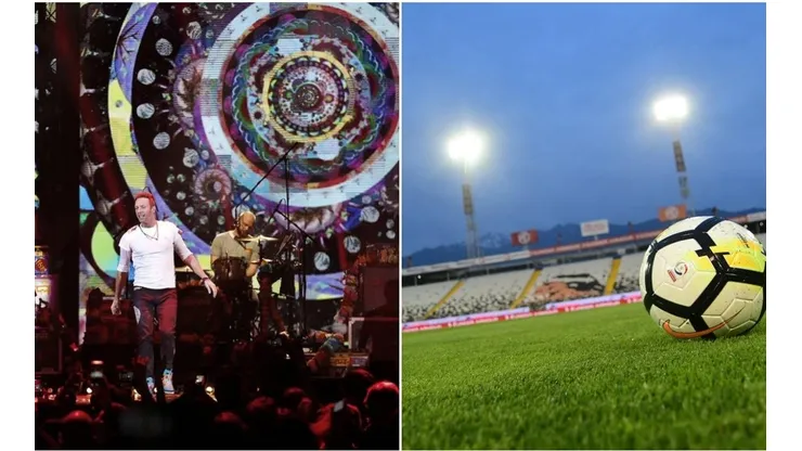 La banda Coldplay aprovechó la difusión del Estadio Monumental.