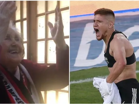 La alegría de la abuelita alba tras la victoria ante Universidad de Chile