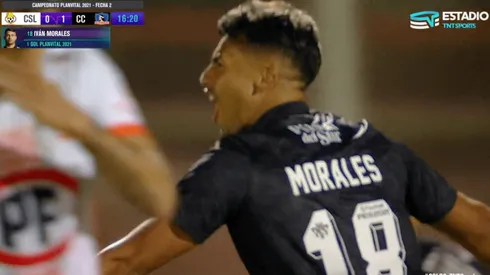 Morales celebra su gol ante Cobresal.