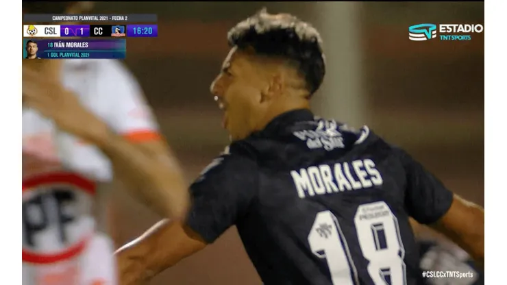 Morales celebra su gol ante Cobresal.