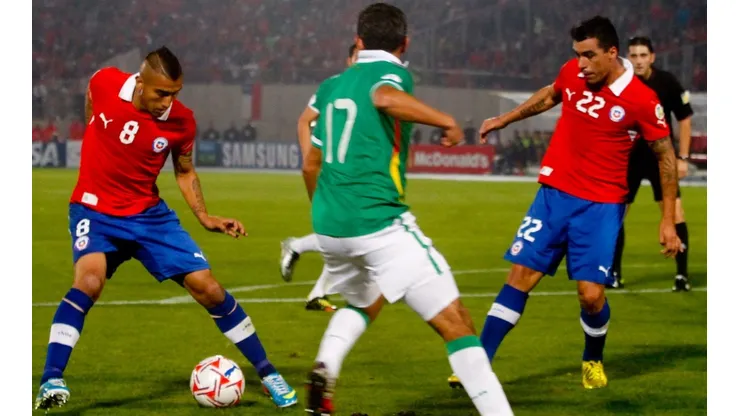 Vidal celebra el gol de Paredes en Coquimbo