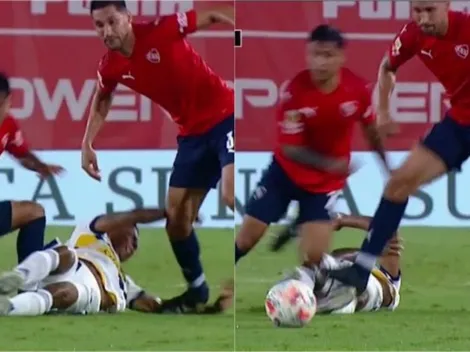 Insaurralde pisa dos veces a rival de Boca y se salva de la roja al no haber VAR