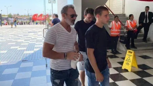 Marcelo Barticciotto junto a Bruno en el estadio Monumental.