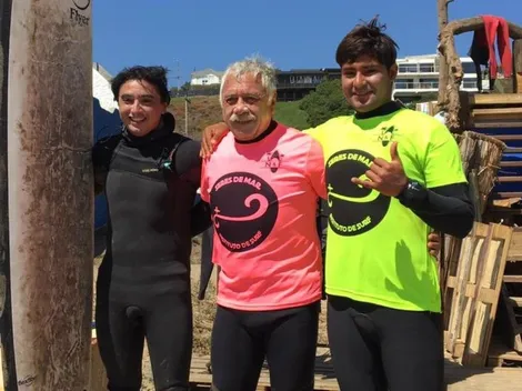 El crack que le enseñó a surfear a Carlos Caszely a los 70 años