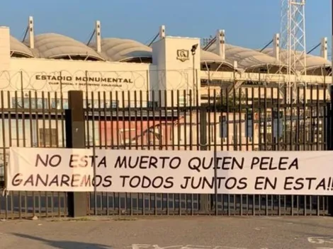 El emotivo lienzo desplegado esta tarde en el Monumental