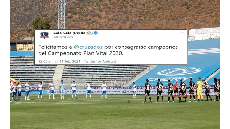 Colo Colo saludó a la UC por consagrarse campeón del fútbol chileno