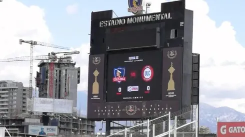 Así luce por ahora el tablero marcador del Estadio Monumental.