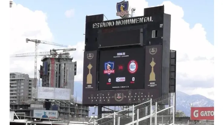 Así luce por ahora el tablero marcador del Estadio Monumental.