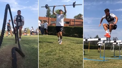 Plantel de Colo Colo realiza trabajos físicos | Foto: captura Colo Colo Oficial.