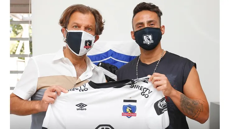 Aníbal Mosa junto a Valdivia en el regreso del Mago a Colo Colo.