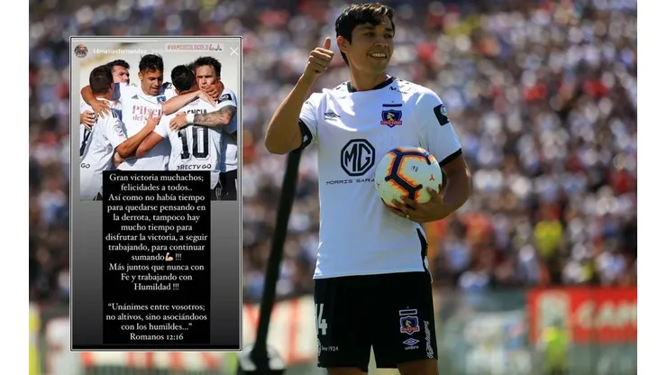 Matías Fernández apoyó a sus compañeros | Foto: Agencia Uno adaptada