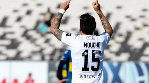 Pablo Mouche festeja tras anotar el gol del triunfo ante Everton | Foto: Agencia Uno