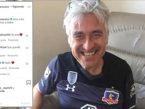 Jorge González luce feliz la camiseta de Colo Colo